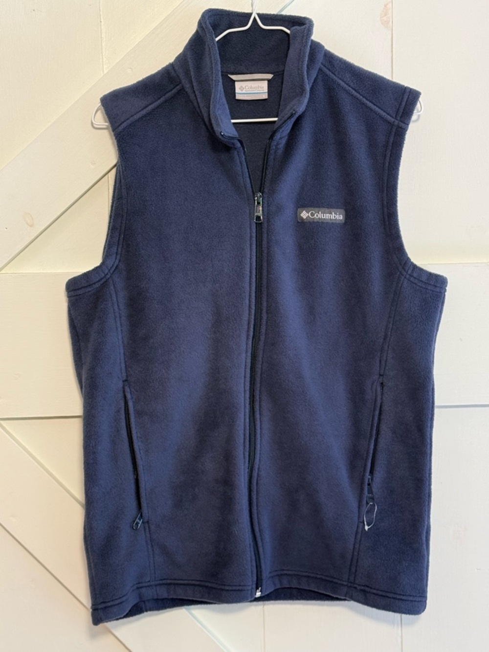 Columbia Sportswear Navy Blue Fleece Vest Small Full Zip Zip Pockets‎ Outdoor